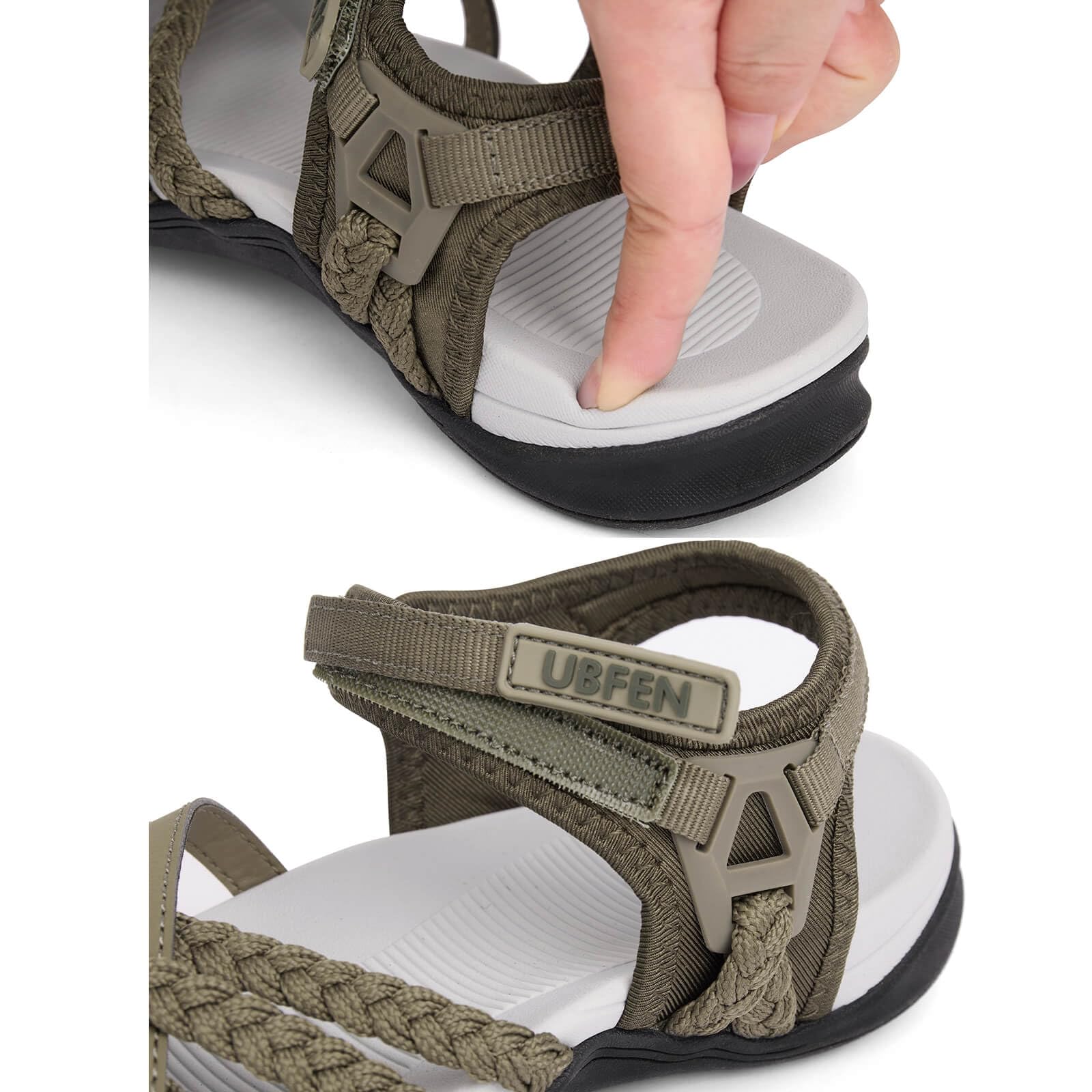 UBFEN Womens Hiking Sandals Walking Outdoor Sports Comfortable Water Sandals with Arch Support Comfortable for Beach Camping Travel Golf