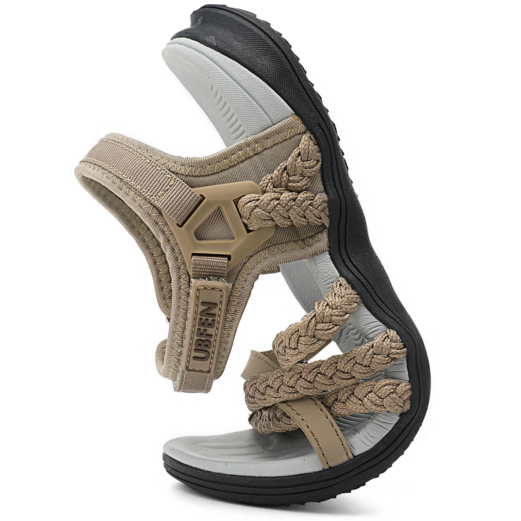 UBFEN Womens Hiking Sandals Walking Outdoor Sports Comfortable Water Sandals with Arch Support Comfortable for Beach Camping Travel Golf