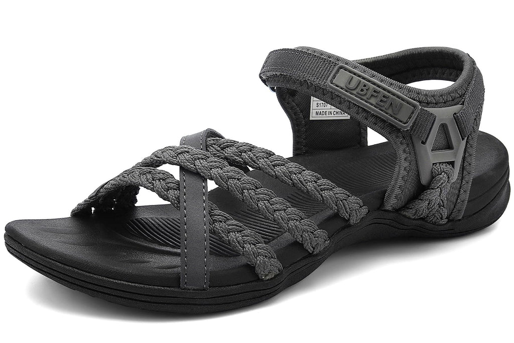 UBFEN Womens Hiking Sandals Walking Outdoor Sports Comfortable Water Sandals with Arch Support Comfortable for Beach Camping Travel Golf