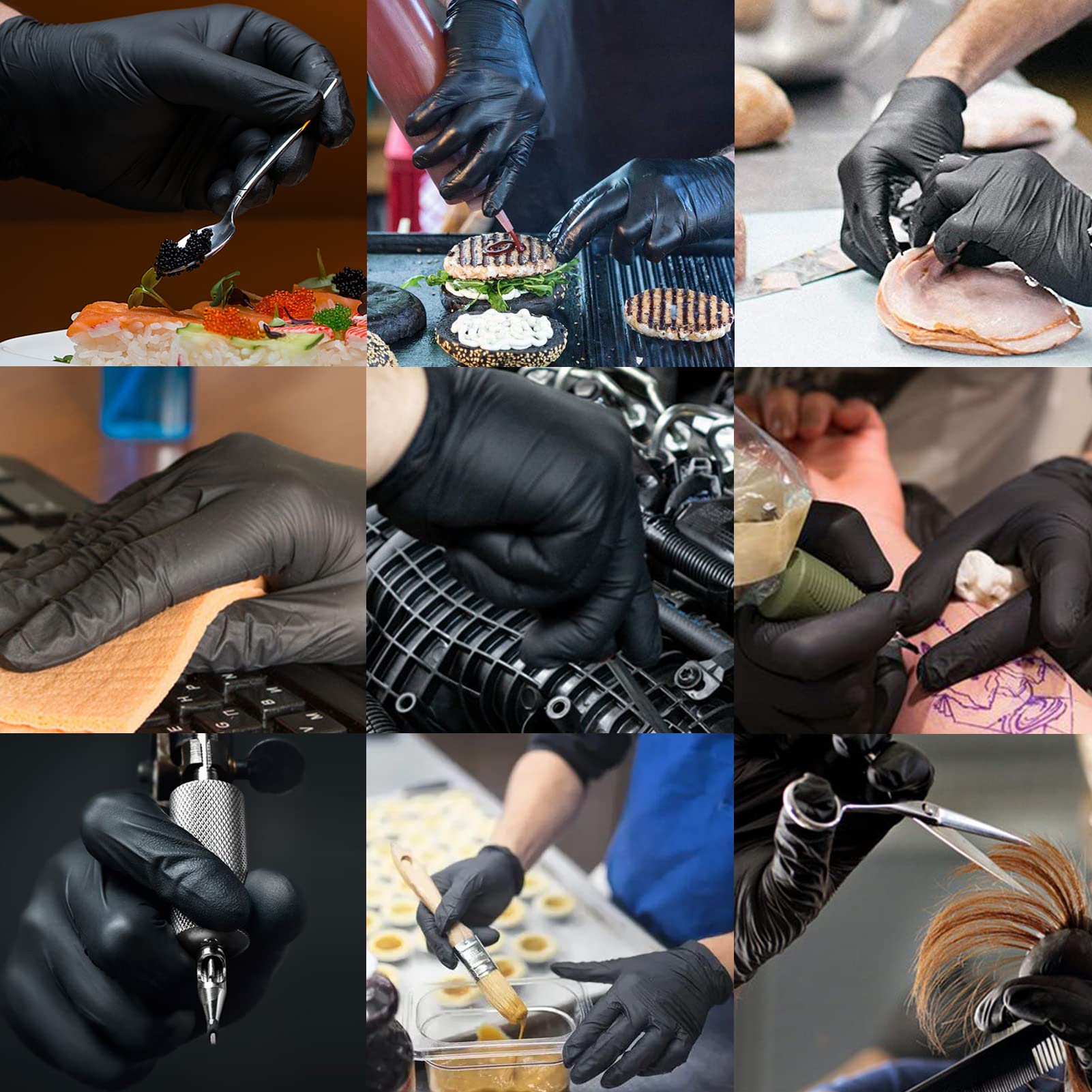 Nitrile Gloves - 3 Mil - Food Safe & Medical Exam Disposable Gloves - Latex Free Powder Free Non-Sterile