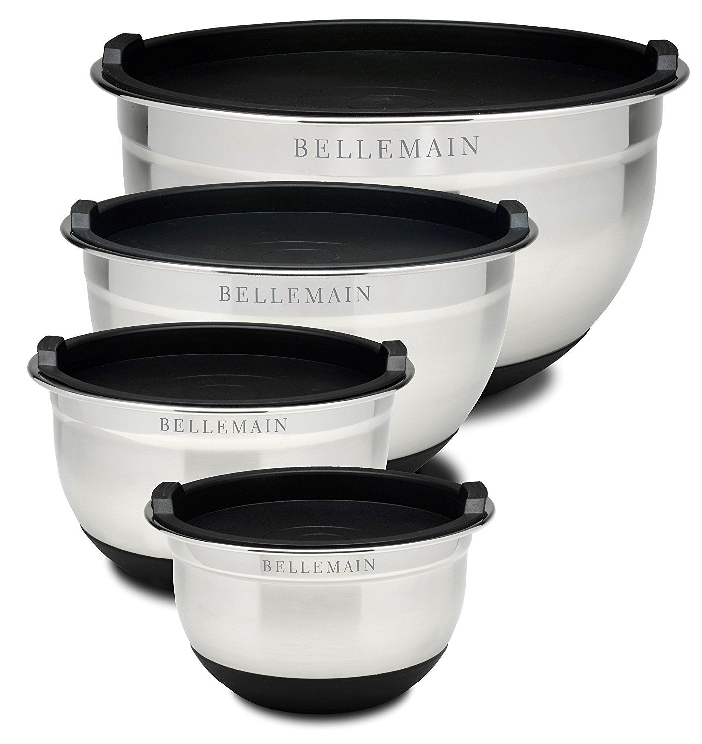 Stainless Steel Mixing Bowls with Lids Set – Large, Durable, Airtight Kitchen Bowls for Food Prep, Baking, Salad, and Storage (4 piece set)