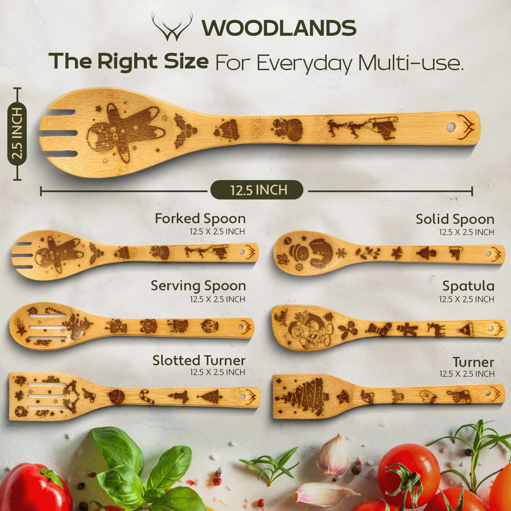 Wooden Spoons for Cooking set of 6 – Premium Wooden Utensil set for everyday use – Versatile Cooking utensils set safe for nonstick pans – Durable wooden spoon kitchen utensils set