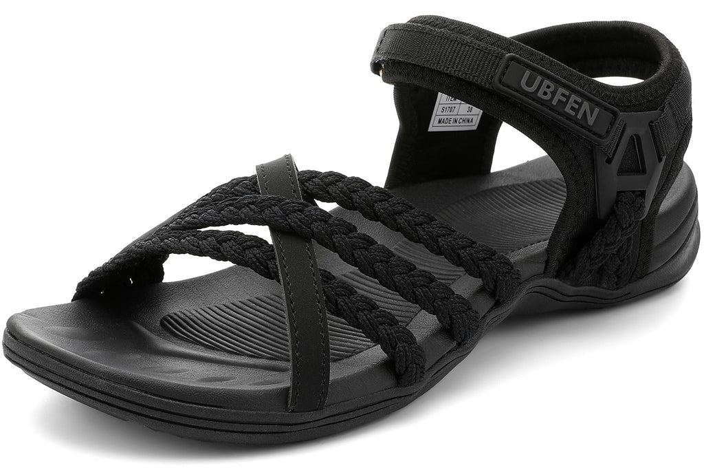 UBFEN Womens Hiking Sandals Walking Outdoor Sports Comfortable Water Sandals with Arch Support Comfortable for Beach Camping Travel Golf