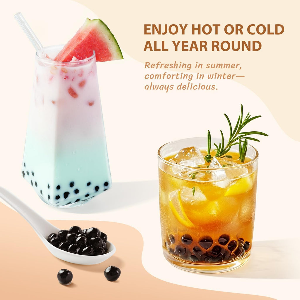 Soeos Tapioca Pearls 2.2 lb (998g), Boba Pearls for Bubble Tea, Beverages, Sweets, Ice Cream, Shakes, Desserts & Smoothies Topping - Ready in 5 Minutes