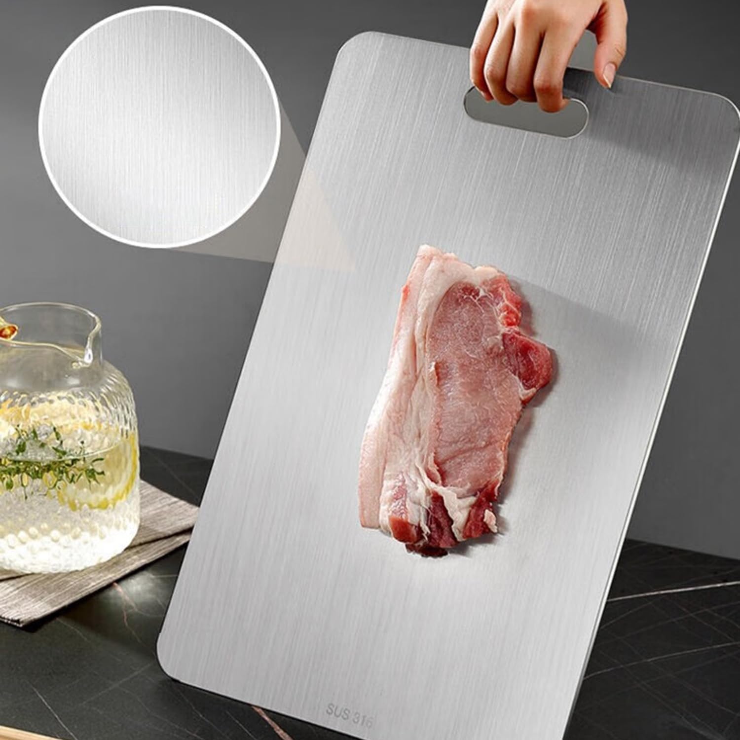 Stainless Steel Cutting Board, 2026 Upgrade Non Toxic Cutting Boards for Kitchen Hygiene Double Sided Chopping Board for Meat/Vegetables,316 Metal Dishwasher Safe Kitchen Gifts(4PC-S+L+XL+XXL)