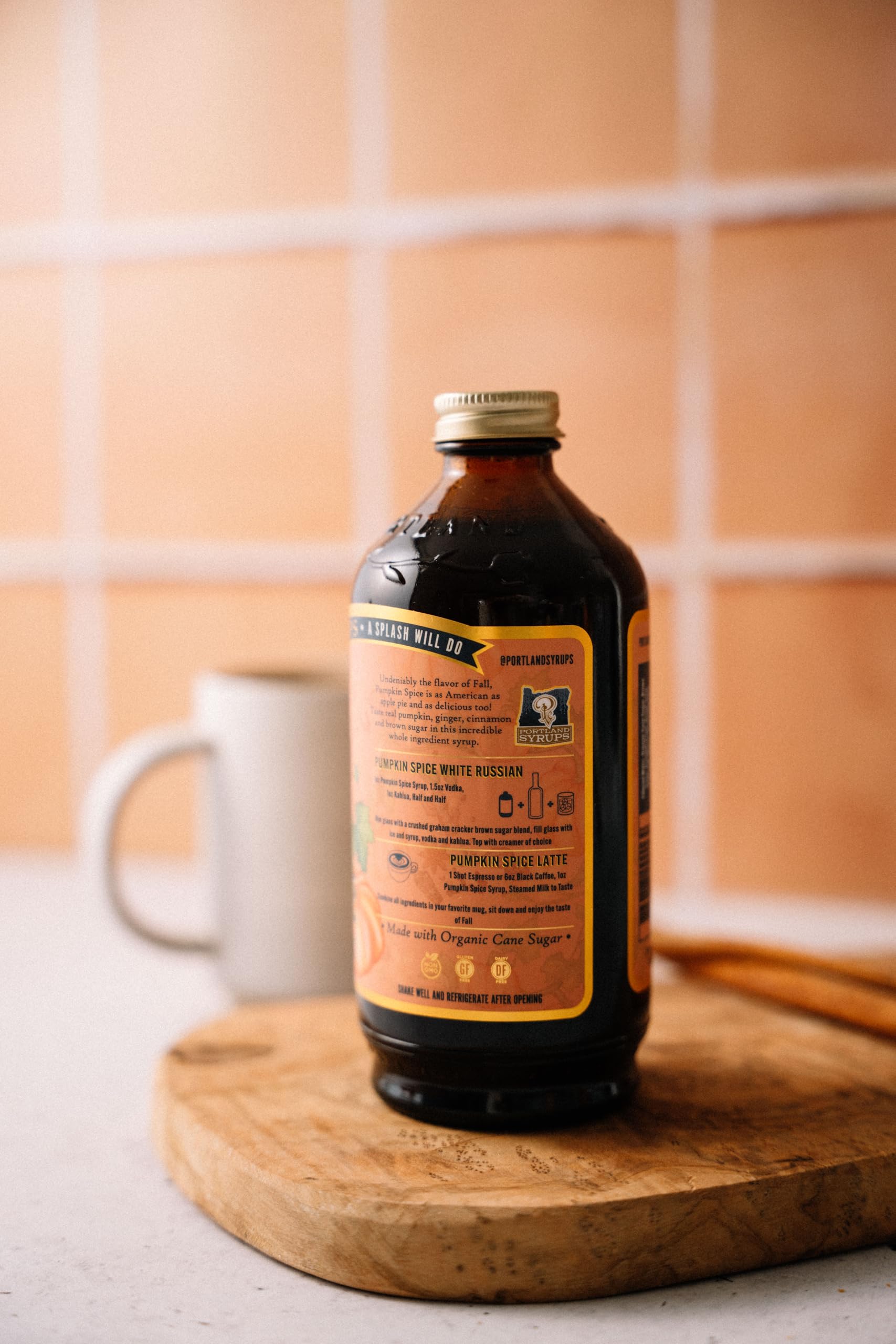 Portland Syrups Brown Sugar Simple Syrup - Drink Mix for Crafting Cocktails, Sugar Syrup for Drinks, Simple Syrup for Coffee, Mocktails, Baking, 12 oz, Pack of 2