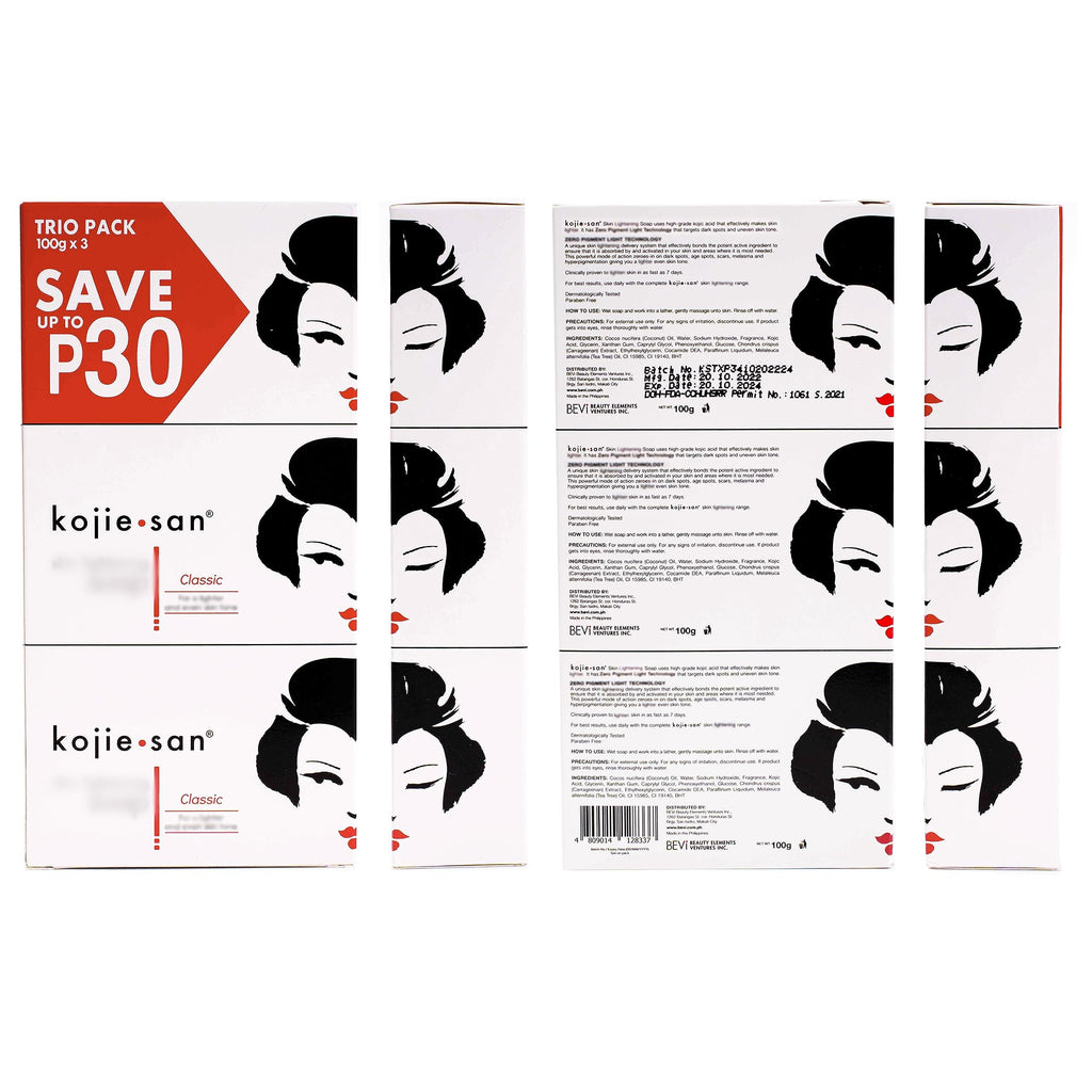 Kojie San Orange Whitening Soap, 3 x 65 g