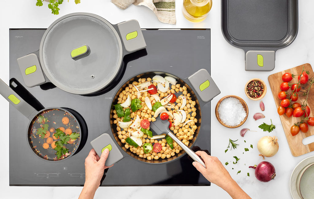 BRA COOKWARE Life Ceramic Nonstick Sauté Pan w/Glass Lid | 12.6 Inch 4.79 Quart Recycled Aluminum Deep Pan | Dual-Handle Braiser | Ceramic Non-Stick Coating | PFOA Free | All Cooktops & Oven Safe