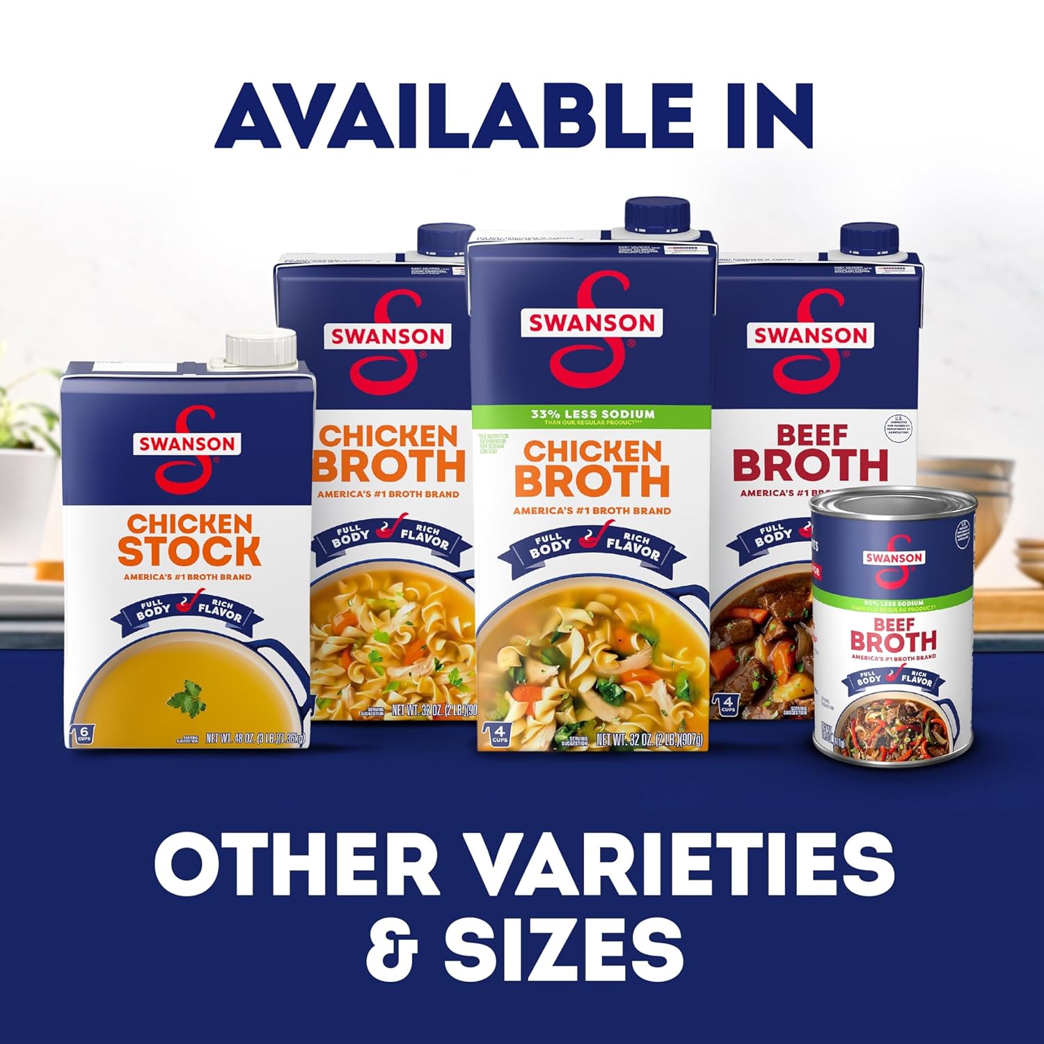 SWANSON S Unsalted Chicken Broth, 32 oz Carton