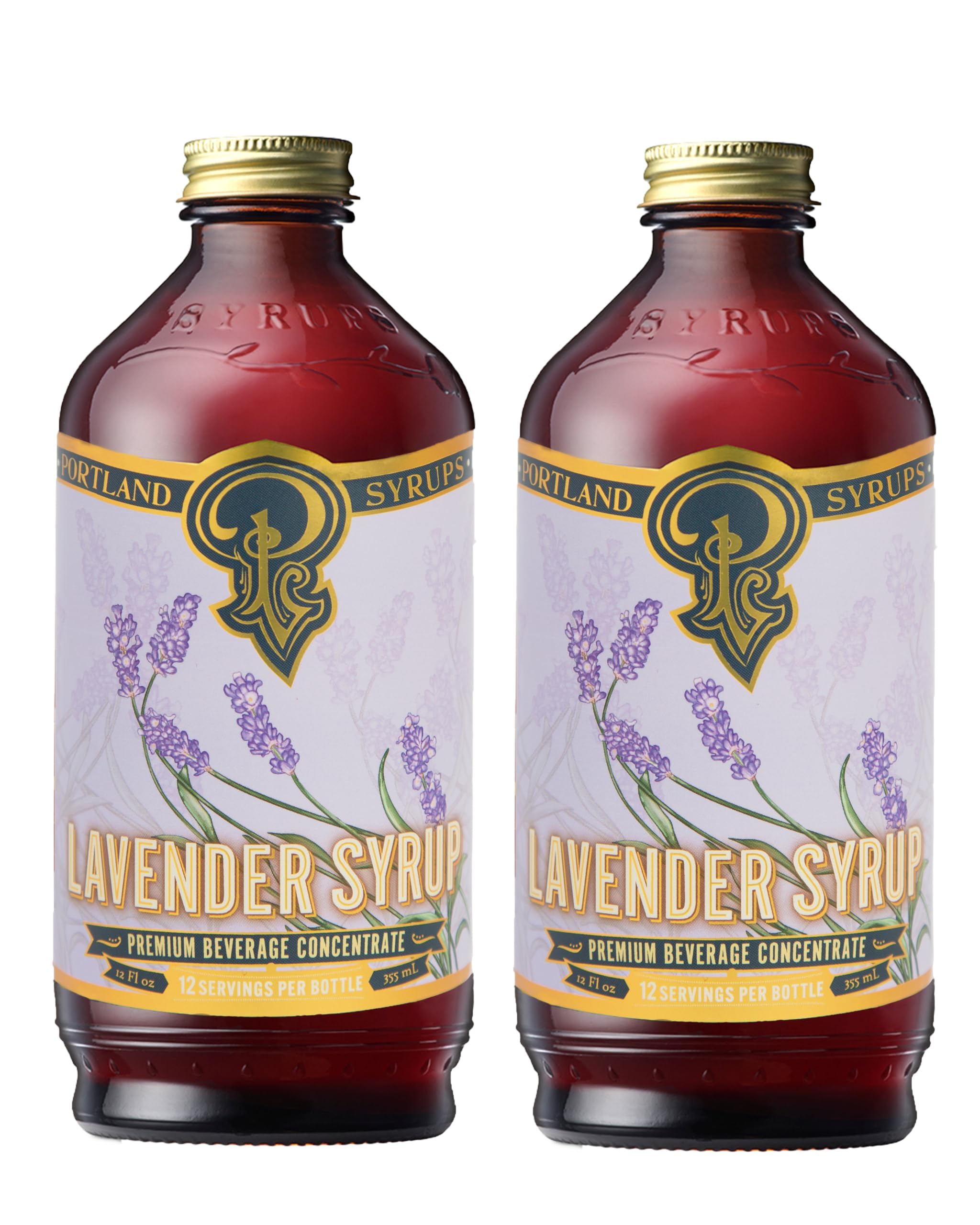 Portland Syrups Brown Sugar Simple Syrup - Drink Mix for Crafting Cocktails, Sugar Syrup for Drinks, Simple Syrup for Coffee, Mocktails, Baking, 12 oz, Pack of 2