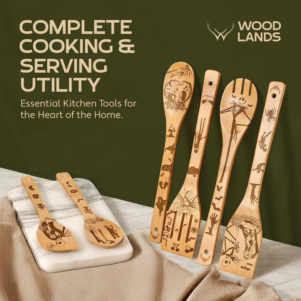 Wooden Spoons for Cooking set of 6 – Premium Wooden Utensil set for everyday use – Versatile Cooking utensils set safe for nonstick pans – Durable wooden spoon kitchen utensils set