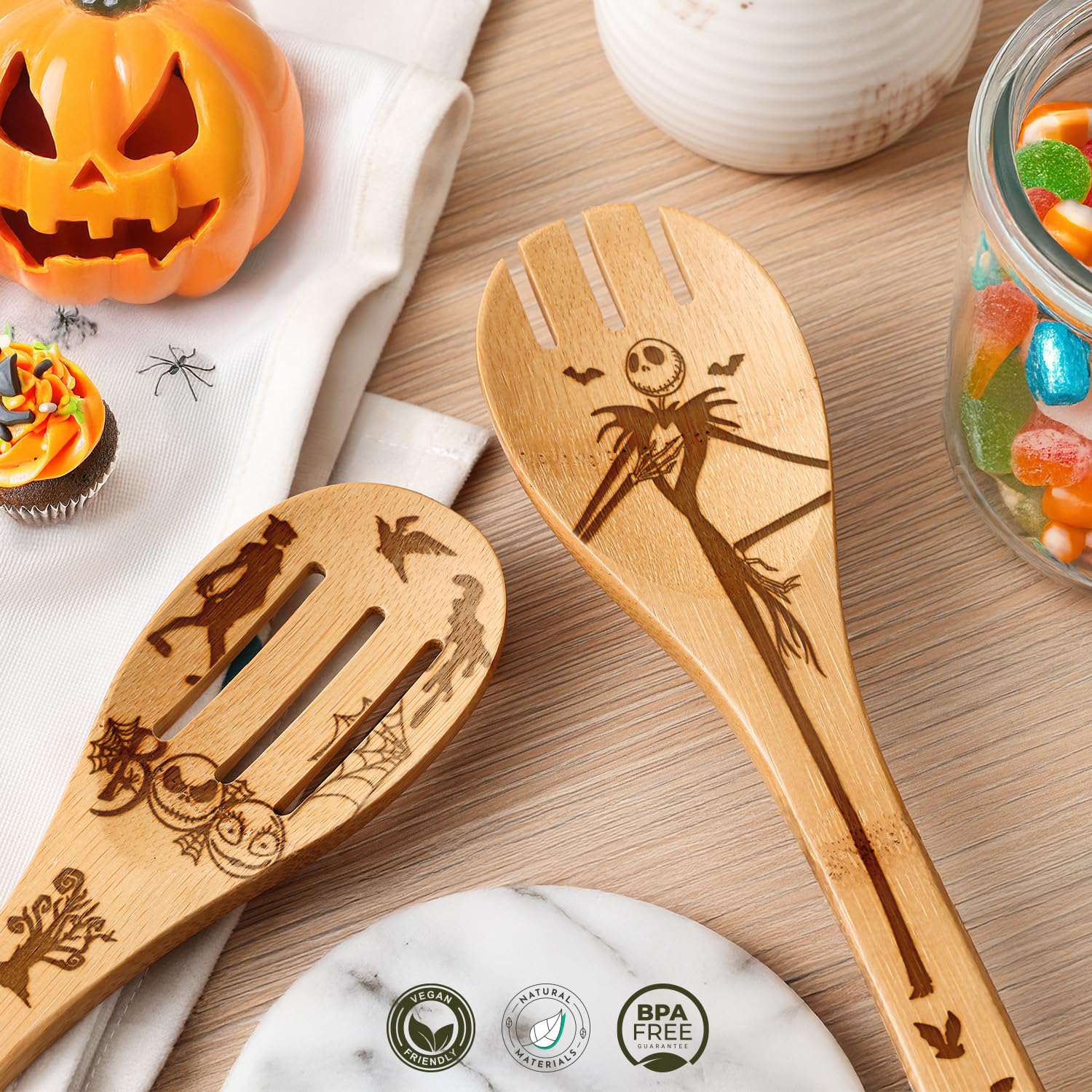 Wooden Spoons for Cooking set of 6 – Premium Wooden Utensil set for everyday use – Versatile Cooking utensils set safe for nonstick pans – Durable wooden spoon kitchen utensils set