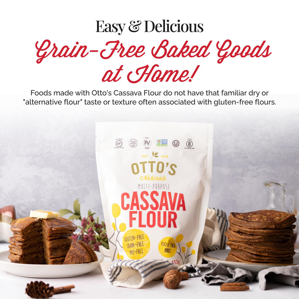 Otto's Naturals Multi-Purpose Cassava Flour, Non-GMO, Gluten-Free, Grain, Nut and Gum-Free, 1-to-1 Wheat Flour Alternative, Paleo, AIP, 2 lb