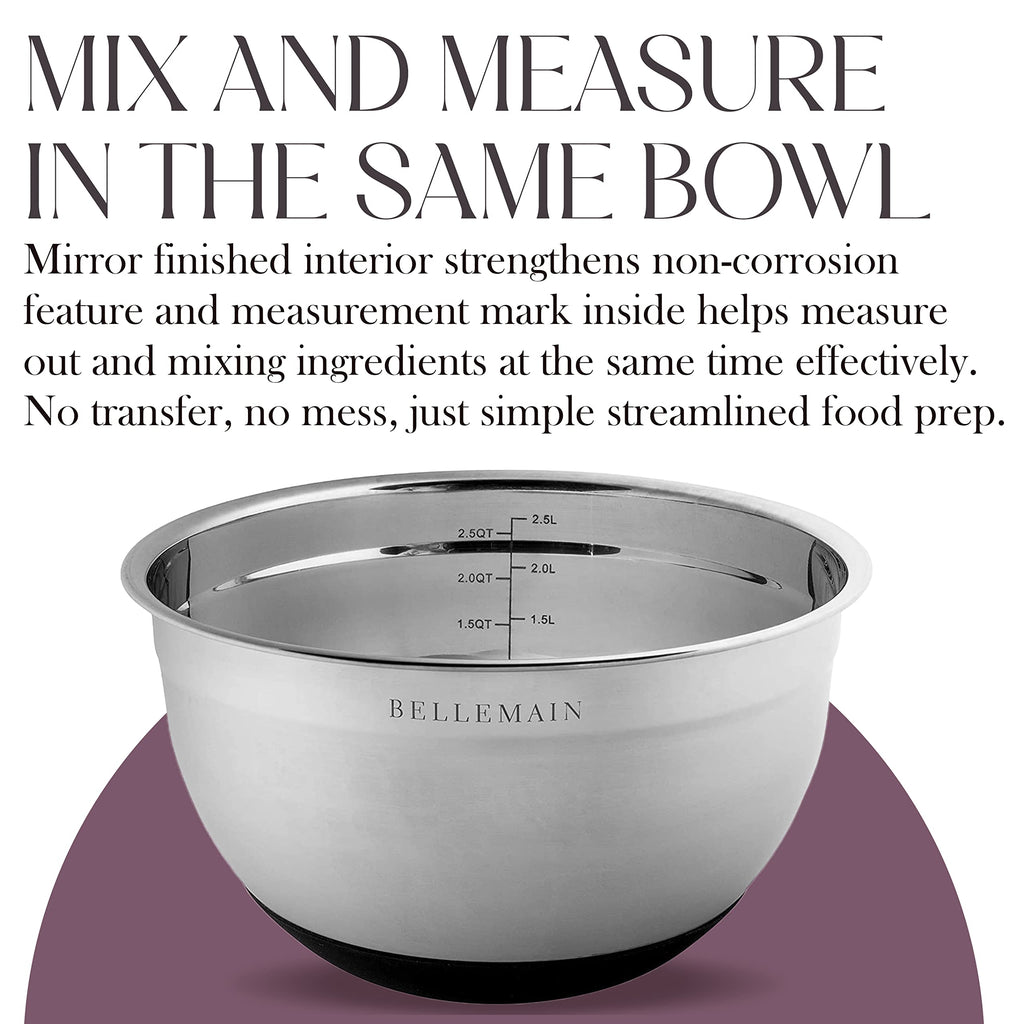 Stainless Steel Mixing Bowls with Lids Set – Large, Durable, Airtight Kitchen Bowls for Food Prep, Baking, Salad, and Storage (4 piece set)