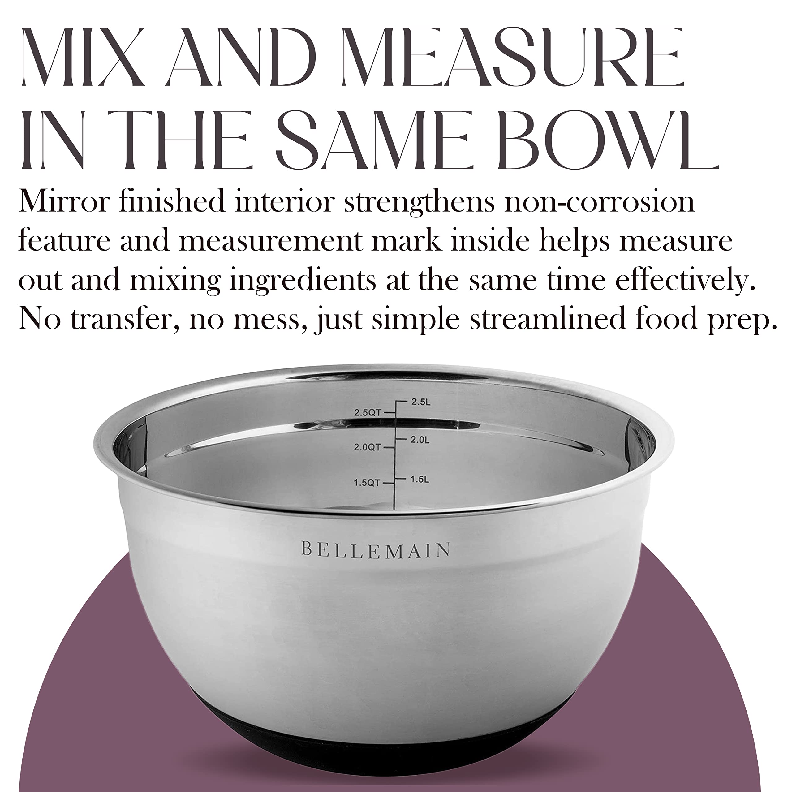 Stainless Steel Mixing Bowls with Lids Set – Large, Durable, Airtight Kitchen Bowls for Food Prep, Baking, Salad, and Storage (4 piece set)