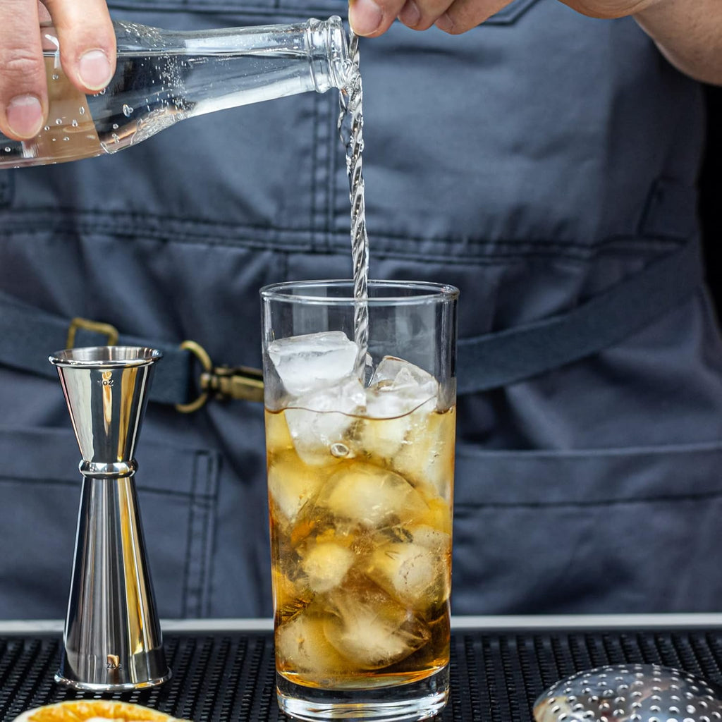 Bar Spoon: 12.5” Stainless Steel Cocktail Mixing Spoon, Long Handle Spiral Design with Weighted Teardrop End (Set of 2)