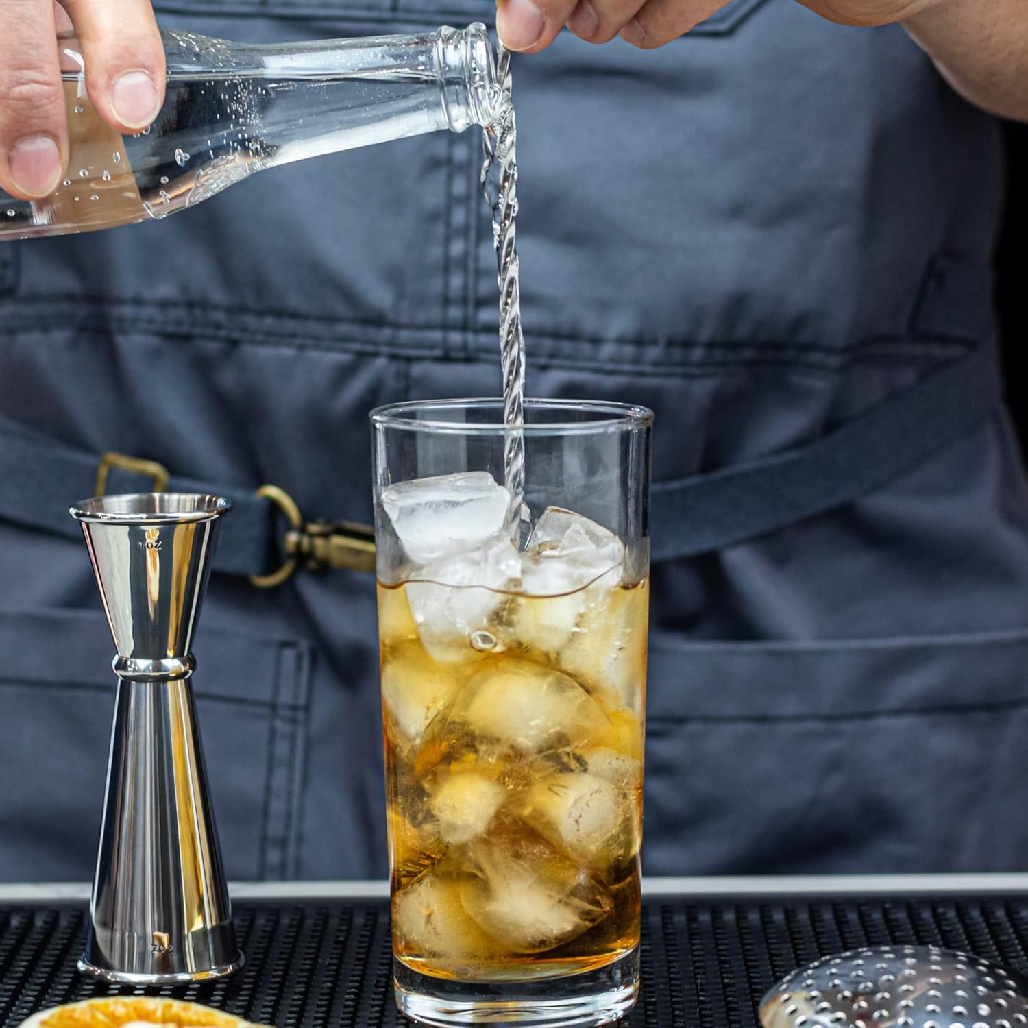 Bar Spoon: 12.5” Stainless Steel Cocktail Mixing Spoon, Long Handle Spiral Design with Weighted Teardrop End (Set of 2)