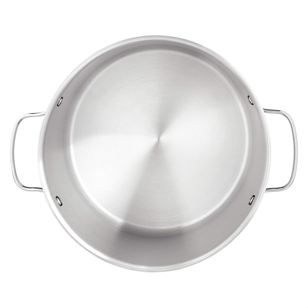 Amazon Basics Stainless Steel Induction Compatible Stock Pot with Glass Lid, Oven Safe, Dishwasher Safe, Sturdy, 8 Quart, Silver