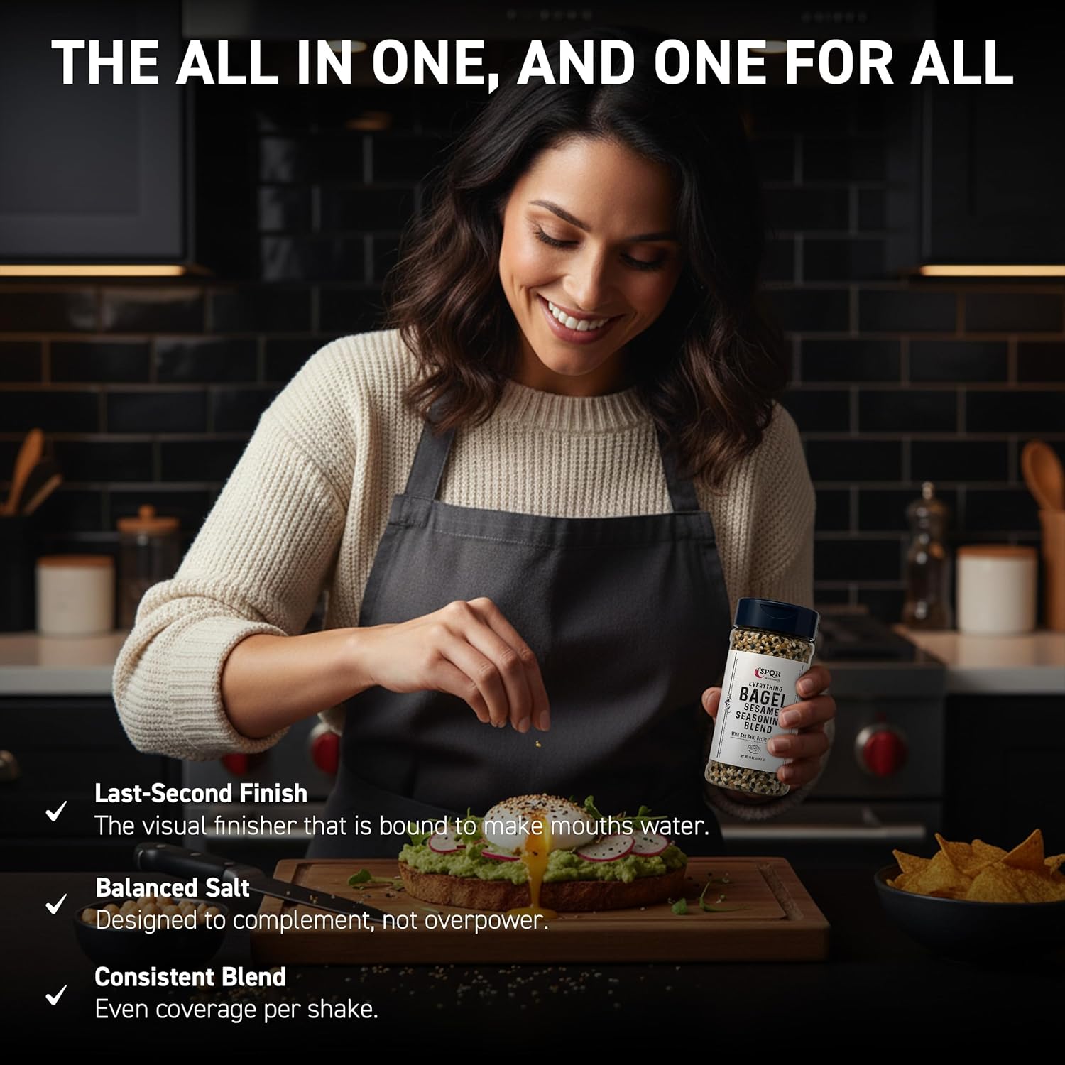 Everything Bagel Seasoning Blend Original XL 10 Ounce Jar. Delicious Blend of Sea Salt and Spices Dried Minced Garlic & Onion Flakes. Bagel Allspice.