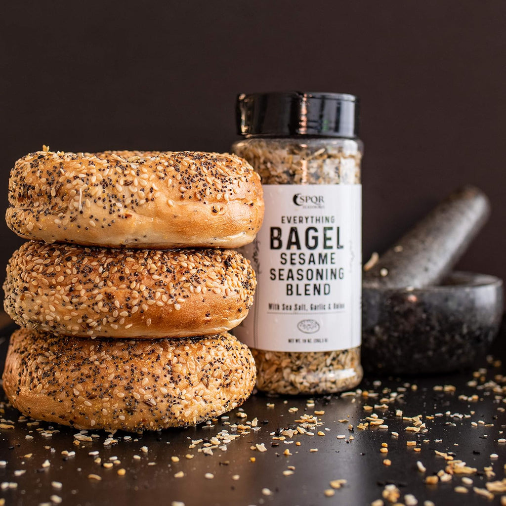 Everything Bagel Seasoning Blend Original XL 10 Ounce Jar. Delicious Blend of Sea Salt and Spices Dried Minced Garlic & Onion Flakes. Bagel Allspice.