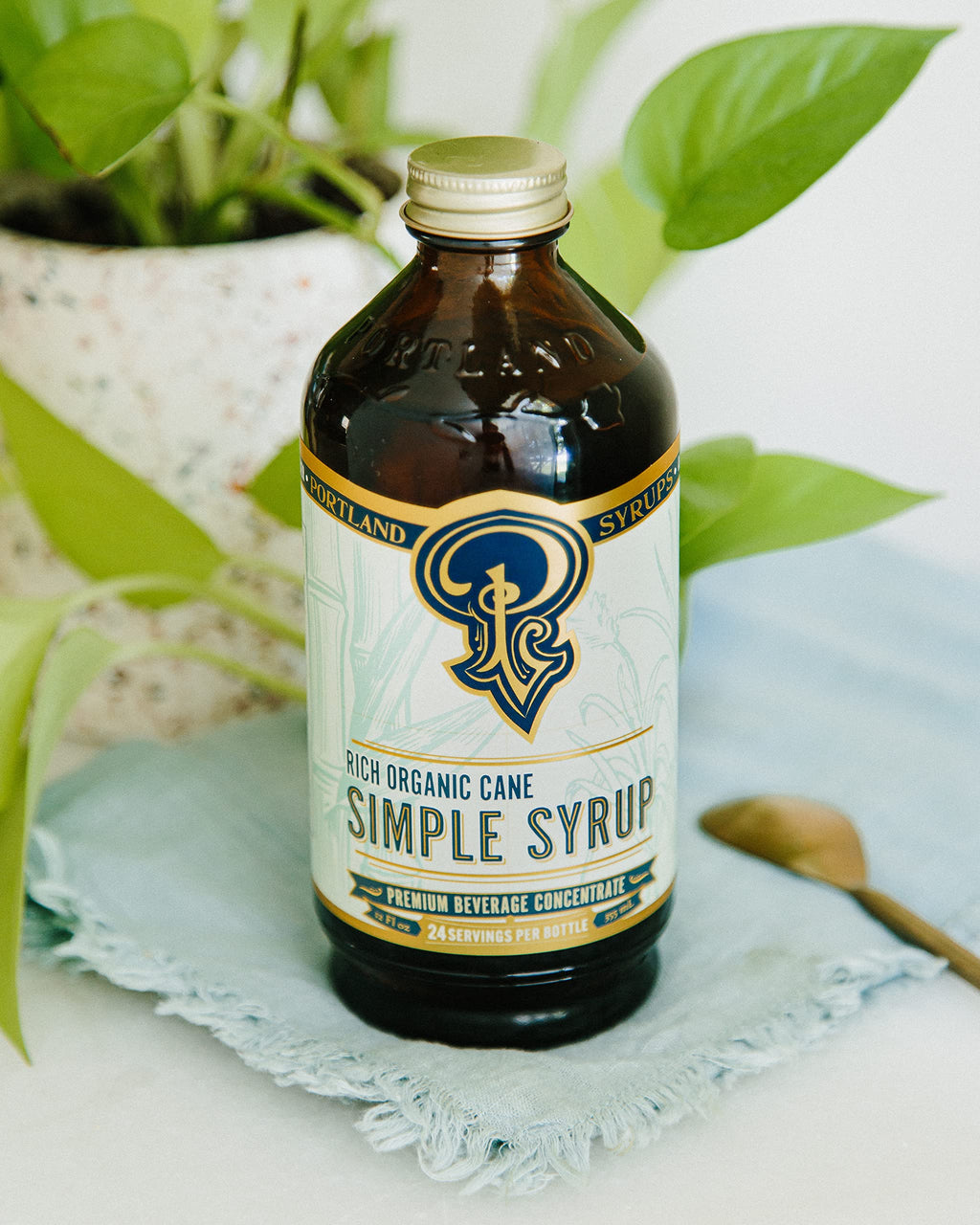 Portland Syrups Brown Sugar Simple Syrup - Drink Mix for Crafting Cocktails, Sugar Syrup for Drinks, Simple Syrup for Coffee, Mocktails, Baking, 12 oz, Pack of 2