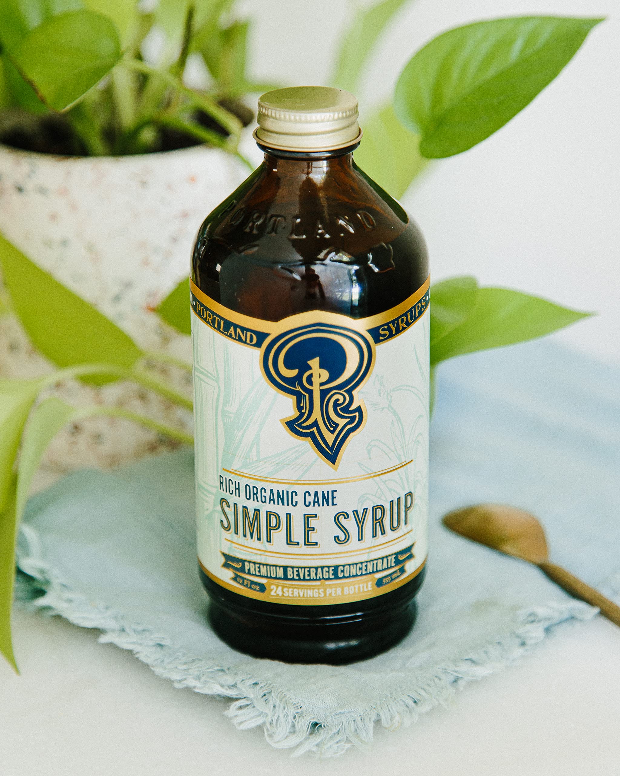 Portland Syrups Brown Sugar Simple Syrup - Drink Mix for Crafting Cocktails, Sugar Syrup for Drinks, Simple Syrup for Coffee, Mocktails, Baking, 12 oz, Pack of 2