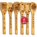 Wooden Spoons for Cooking set of 6 – Premium Wooden Utensil set for everyday use – Versatile Cooking utensils set safe for nonstick pans – Durable wooden spoon kitchen utensils set