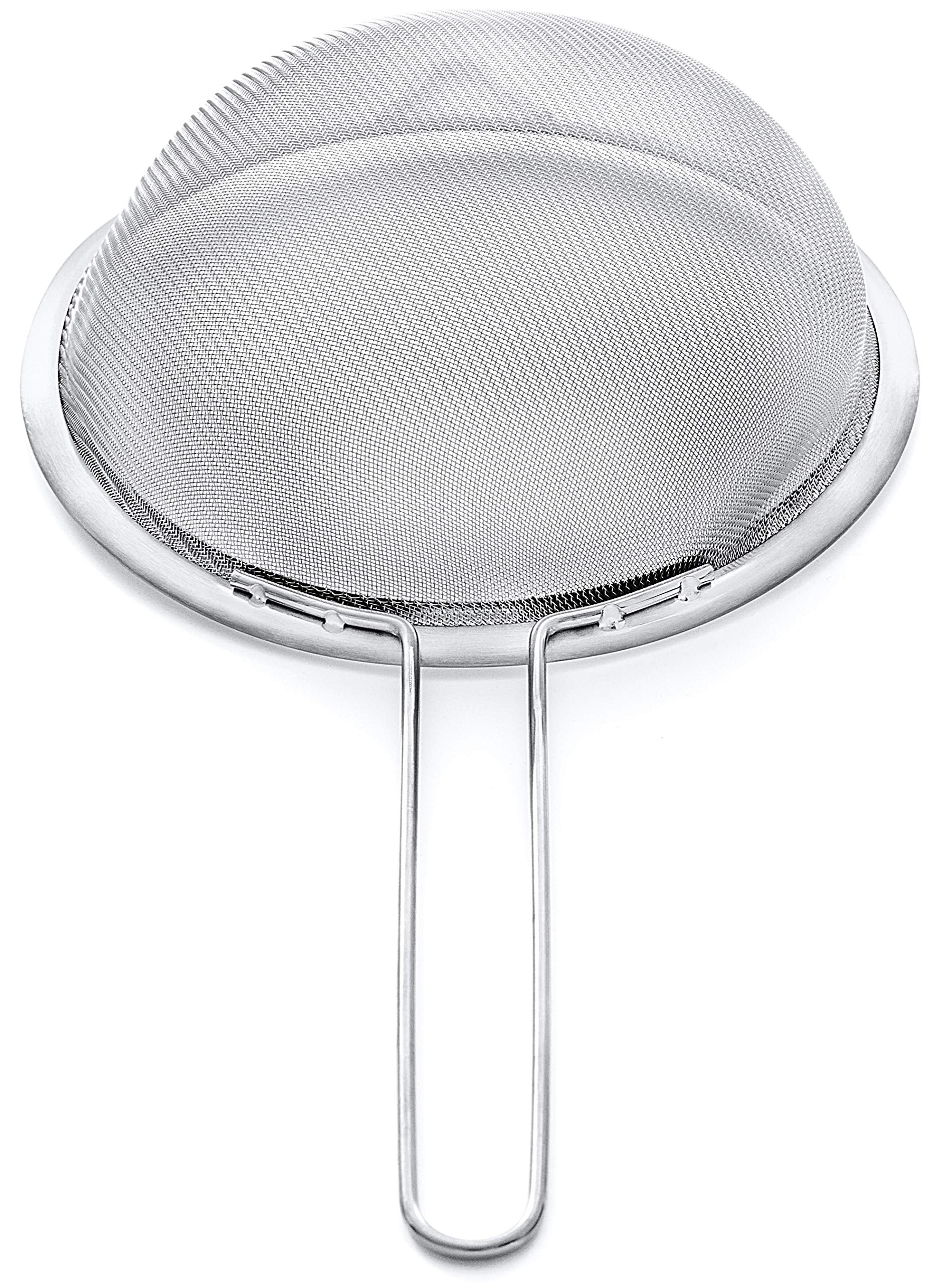 Strainer Set Fine Mesh – Premium 304 Stainless Steel (18/8) – 8″, 5.5″ and 3.3″ Sturdy Kitchen Strainers (Silver)